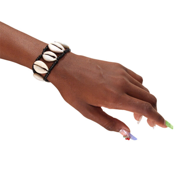 Cowrie Shell Bracelet: Black - Image 3